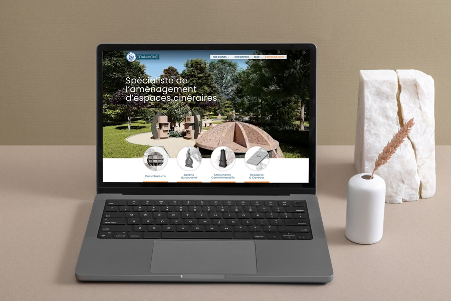 Mockup du site internet Granimond réalisé par Déclic Communication